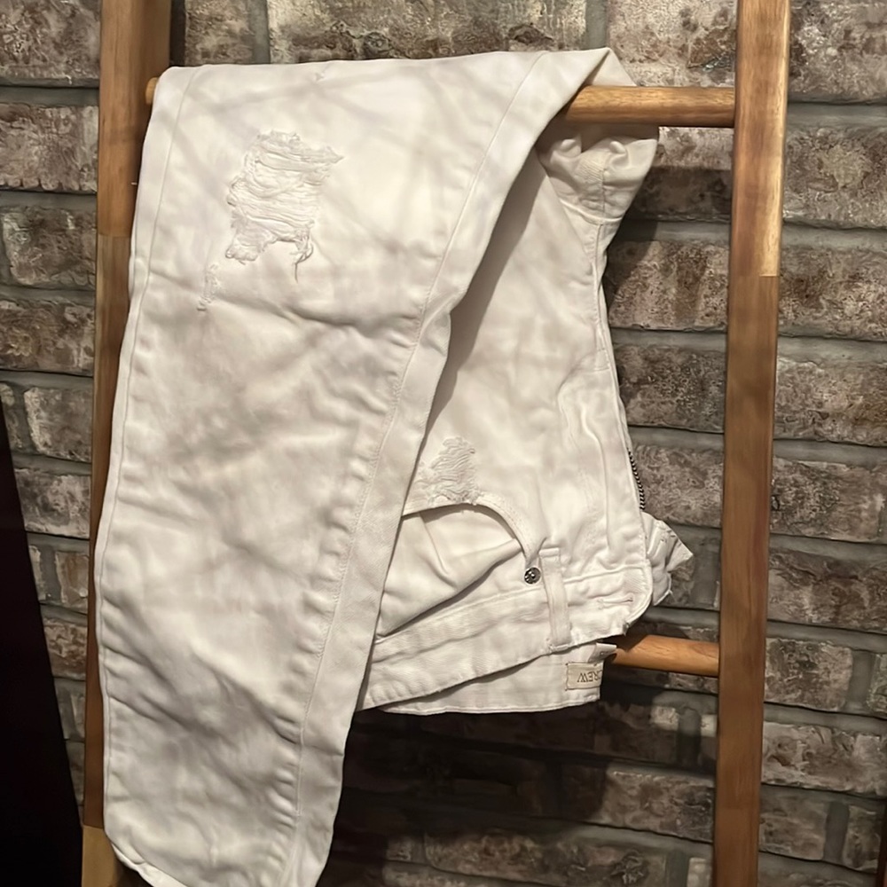 J.Crew Size 25 white ripped jeans lightly worn